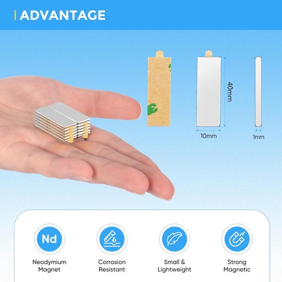 Magnets - Neodymium - Strong Adhesive - Rectangular - zilver ...