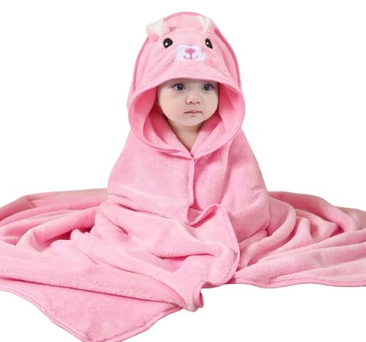 Baby Handdoek met Capuchon - Absorberend en Zacht, 80 x 80 cm, Perfect voor Pasgeborenen