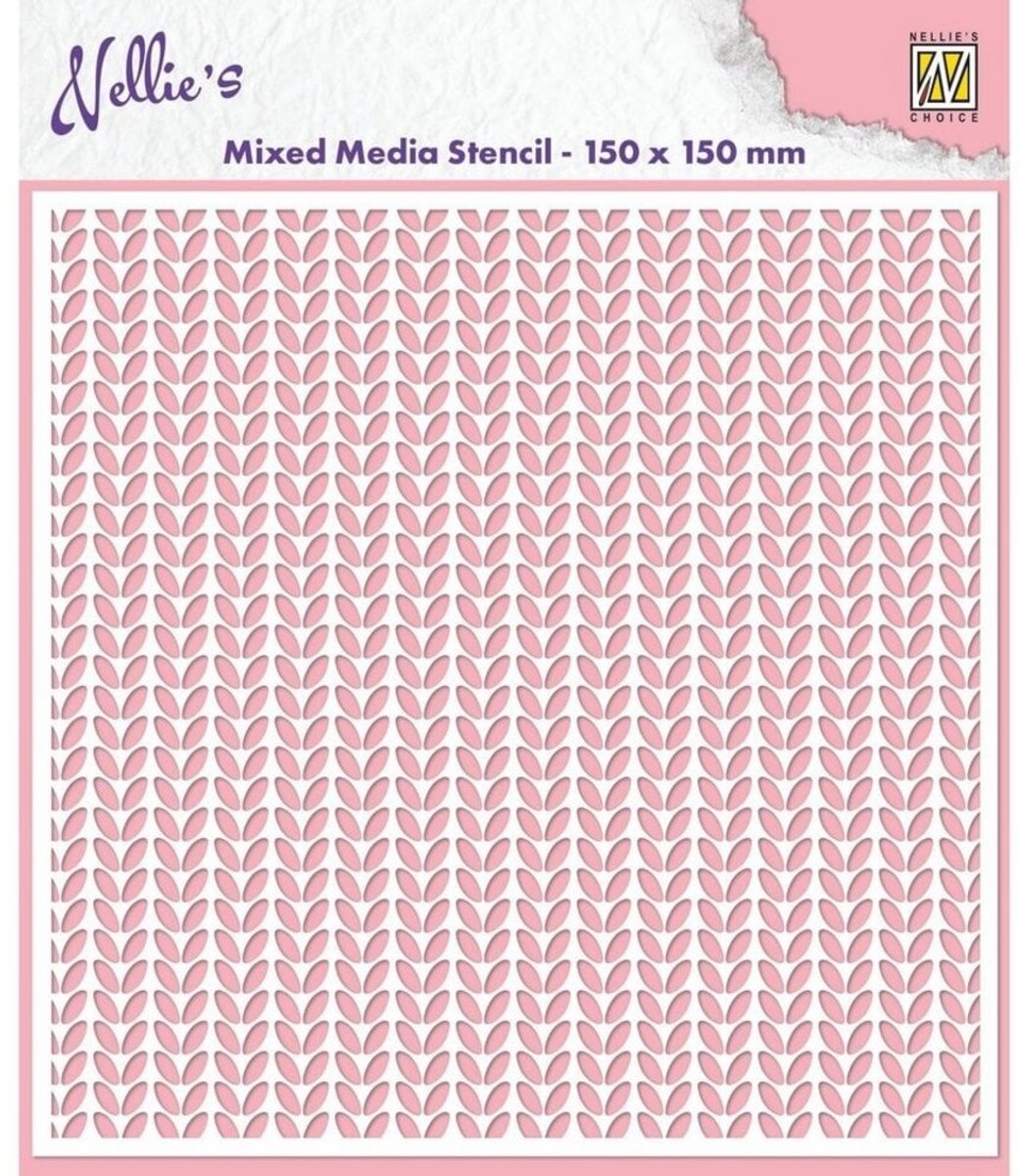MMS4K-059 - Mixed Media Stencil Knitting - plastic sjabloon - breien - gebreid