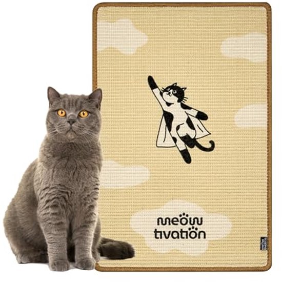 Katten krabplank voor hoeken, sisal bekleding, 32x60 cm, kleur: bruin
