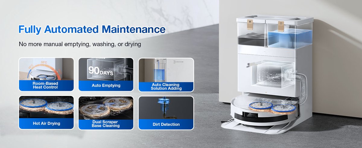 ECOVACS DEEBOT T50 Max Pro Omni Gen 2 Robotstofzuiger Wit - afbeelding 3