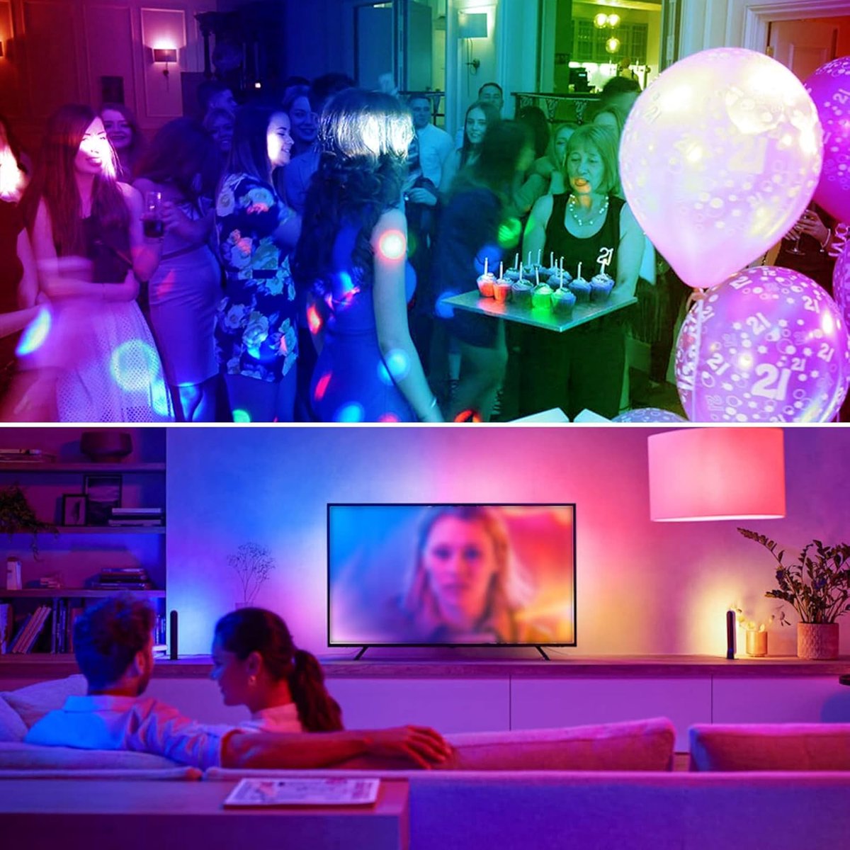 Haobosic - Afstandsbedienbare RGB LED Strip - 5M - WIFI Bediening - 12V IP20