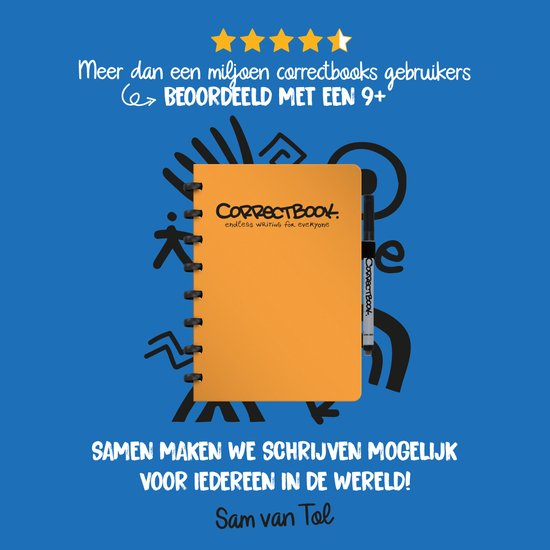 Correctbook A5 Uitwisbaar Notitieboek – Herbruikbaar schrift – Botanical Beauty – Blanco – Inclusief pen & wisdoekje – Aanvulbaar met extra pagina’s