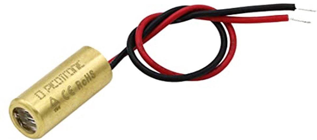 Linelasers, rood 650nm, 60°, 3-12V DC, Ø9x20 mm, focus 1m, klasse 1