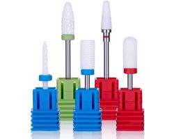5-delige Premium Keramische Nagelfrees Bit Set - Professionele Slijpkop Set voor Manicure en Pedicure - Wit
