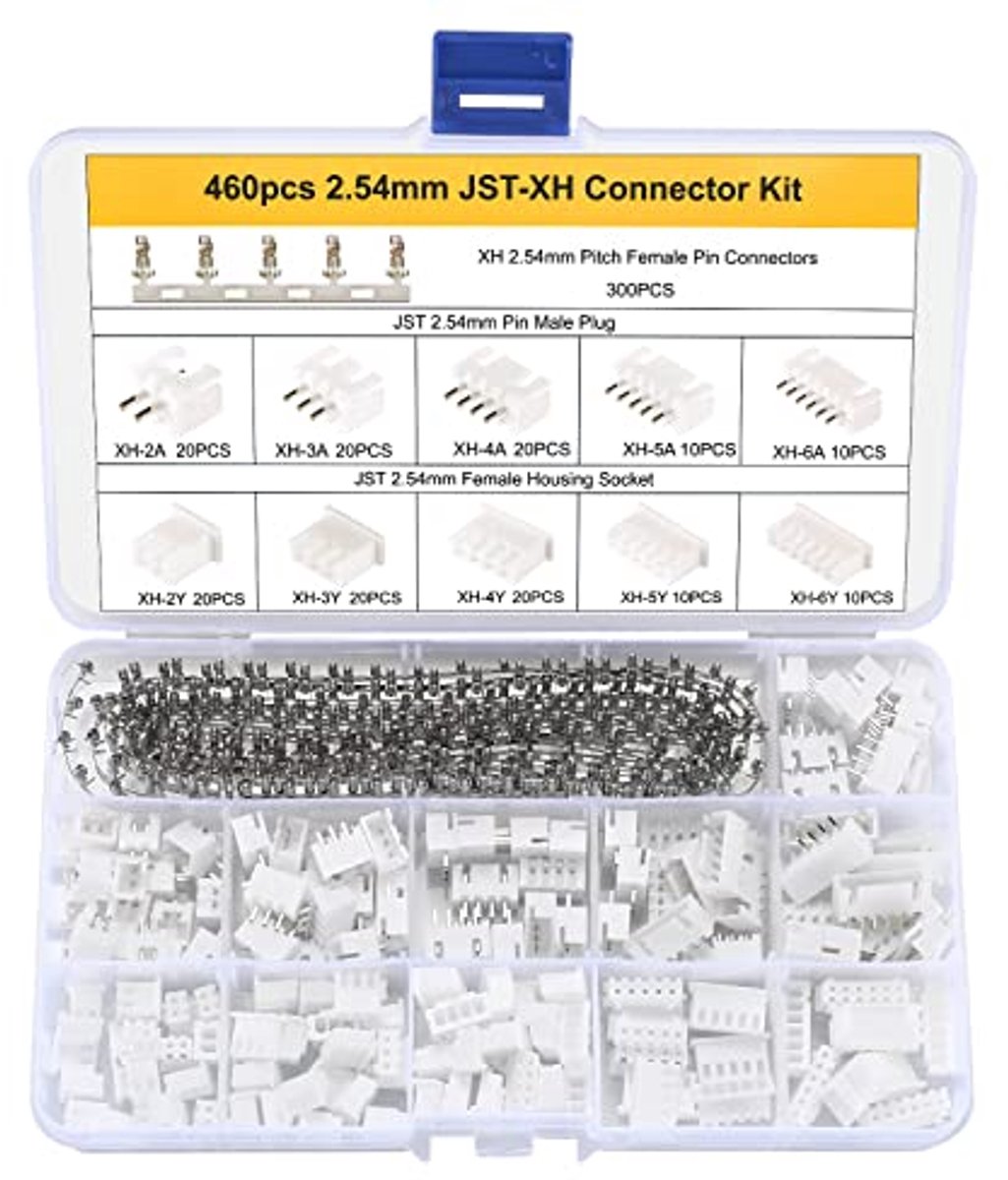 460 Stuks JST-XH Stekkerkit - 2,54 mm Adapterkabels voor Manneke en Vrouwelijke Verbindingen