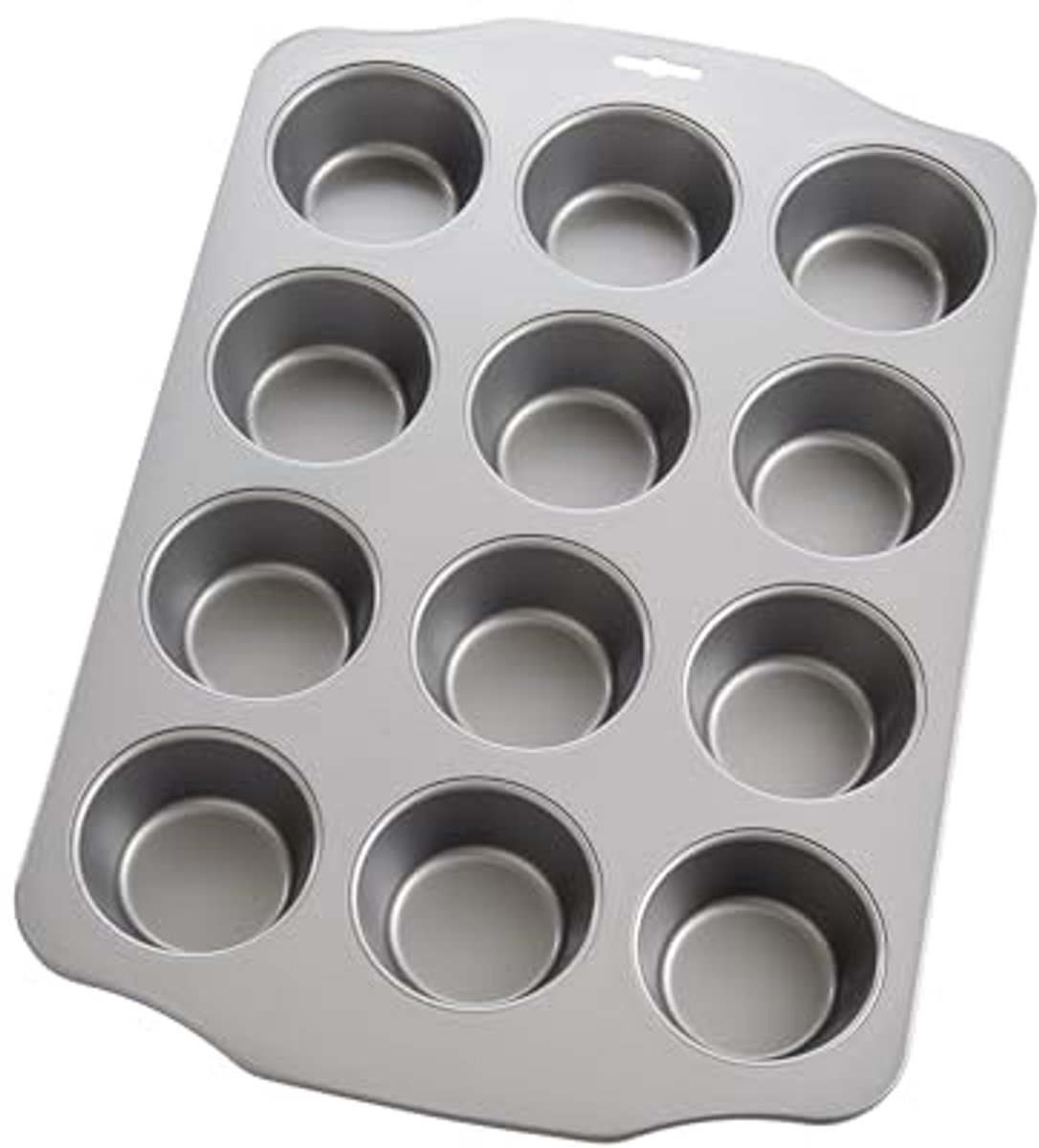 Mini Muffinvorm 12 Cup - Koolstofstaal met Snelsluiting en Anti-aanbaklaag