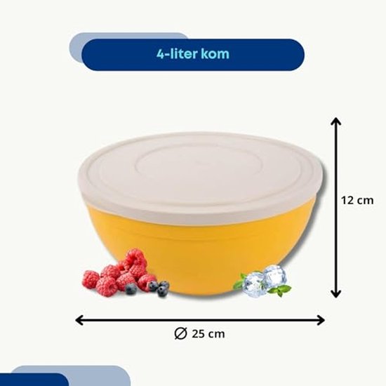 Deegkom met Deksel 4L - Mengkom voor Keuken — afbeelding 4