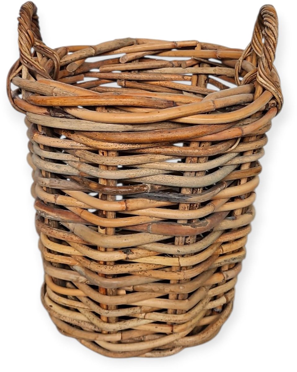 Rieten Plantenmand Binnen & Buiten Ø37cm | Handgemaakt Rotan Mand voor Planten | Balkon & Woonkamer