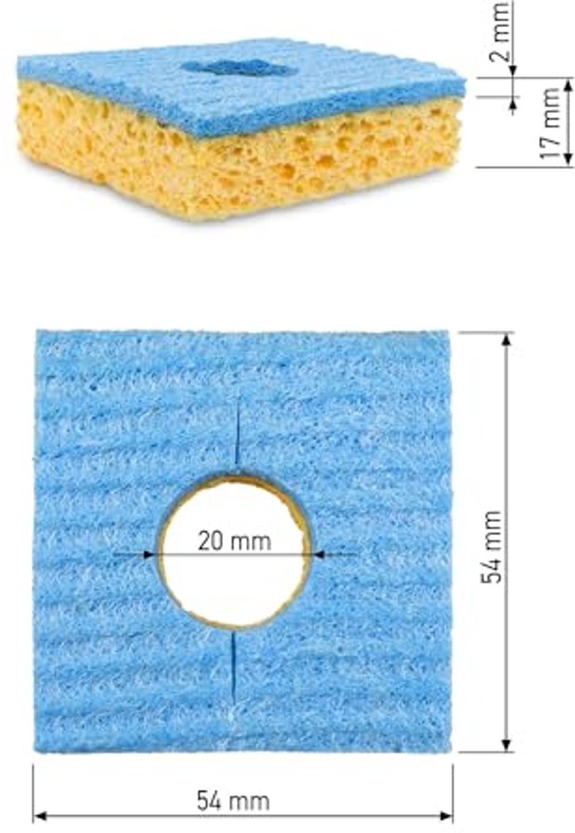 Reinigingsspons voor Soldeerpunten - 55 mm x 55 mm Viscoze