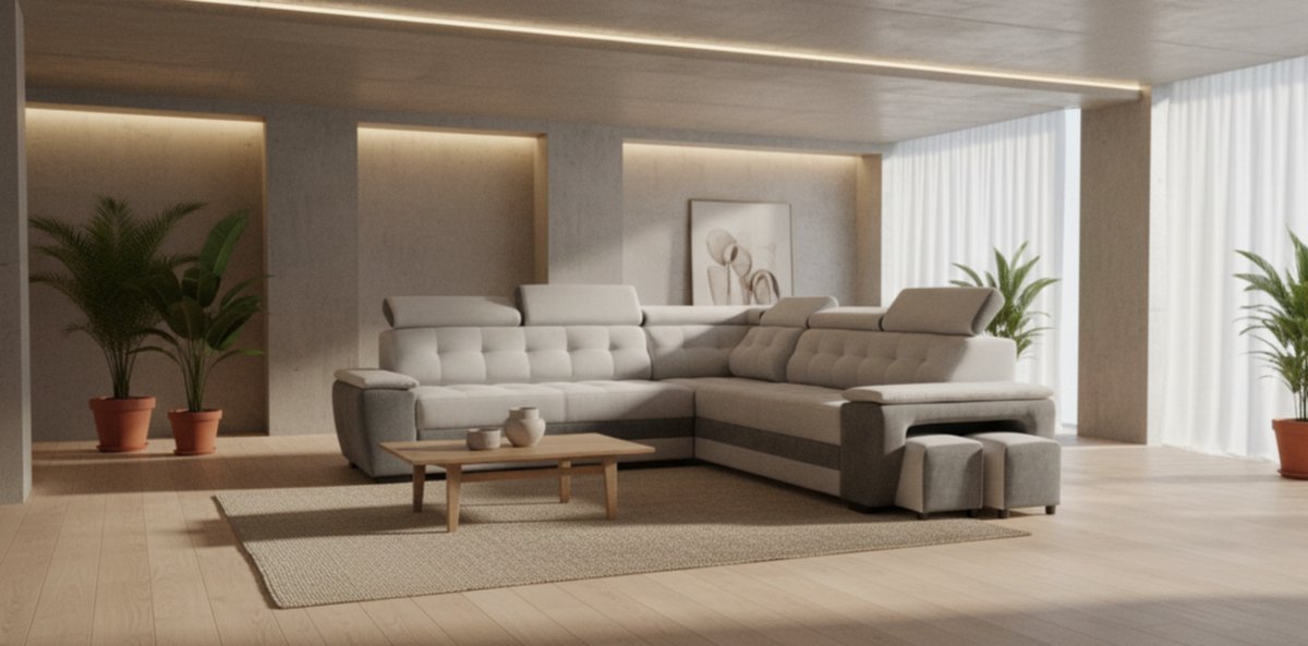 Hoekbank met Slaapfunctie 277x180x100 cm - 277x180x100 cm - Antraciet - cm – Medahomestore
