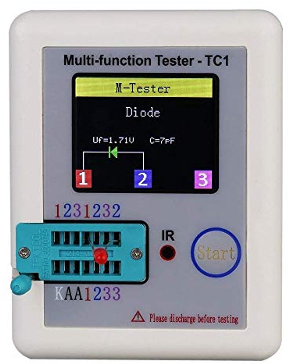 Multifunctionele Pocketable TFT Backlight Transistor LCR Tester voor Diode, Triode, Condensator en Weerstand