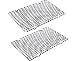 Stainless Steel Cooling Rack for Baking - Set of 2 Wire Trays for Cookies, Cakes, and Meat