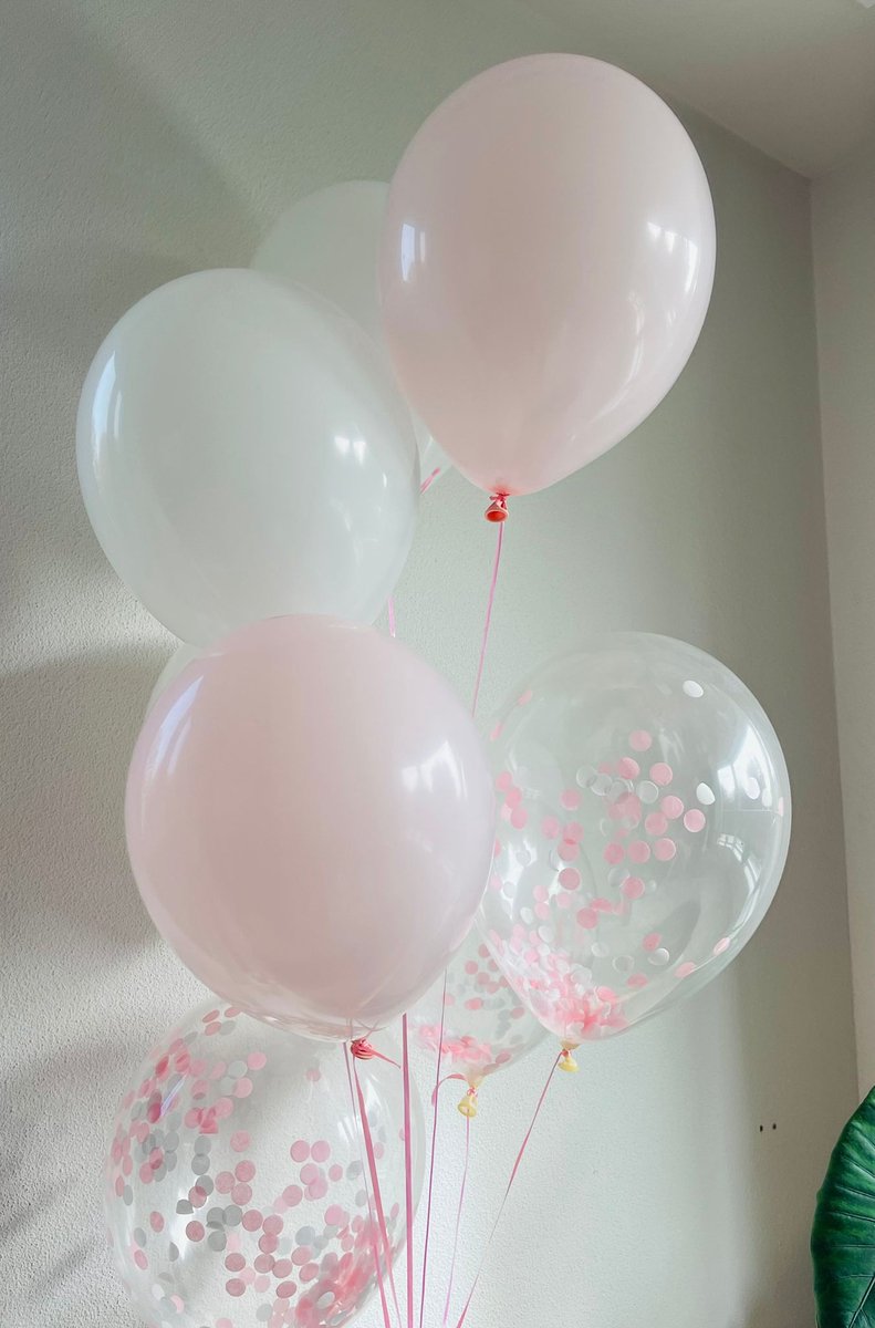 Luna Balunas 50 Stuks Pastel Roze Wit Latex Ballonnen Helium Confetti Verjaardag versiering Meisje - Baby Shower Feest decoratie Eco friendly FSC — afbeelding 4