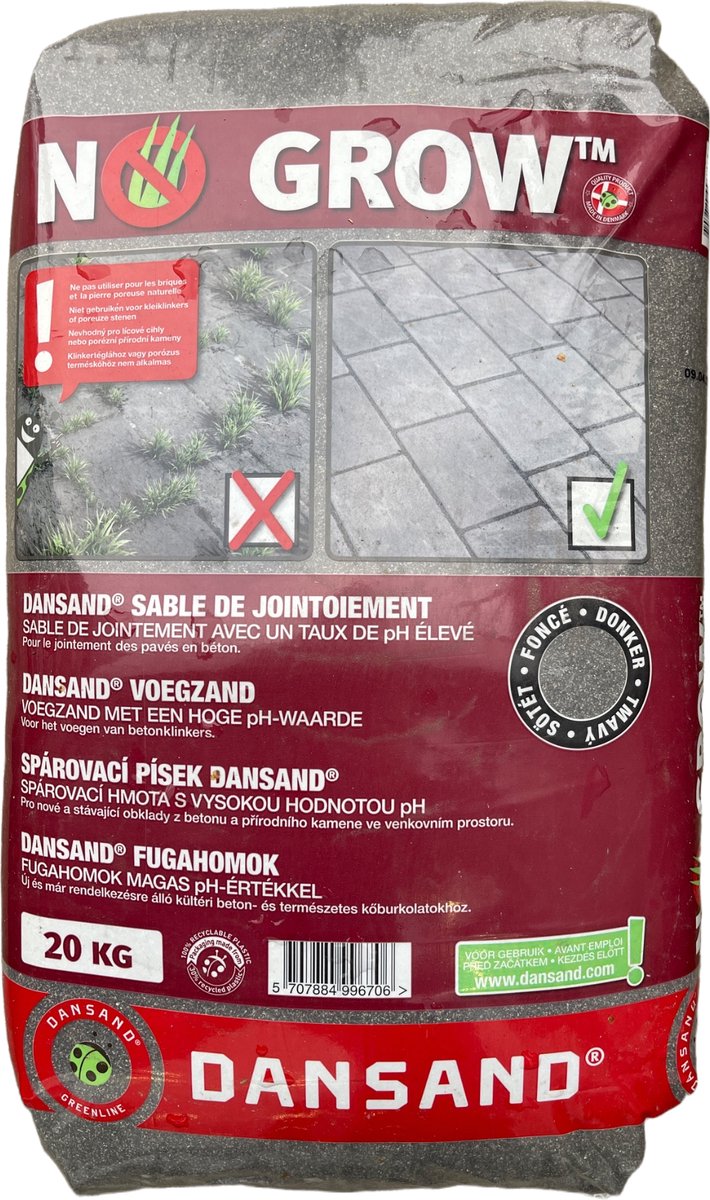 Onkruidwerend Voegzand antraciet / donkergrijs (Dansand) no gr ow zacht naturel - Hoge PH waarde - 20 kg