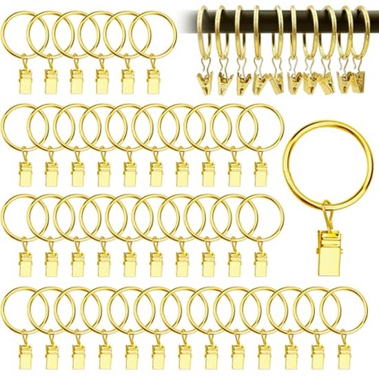 25 stuks gordijnringen met clips, 32 mm binnendiameter