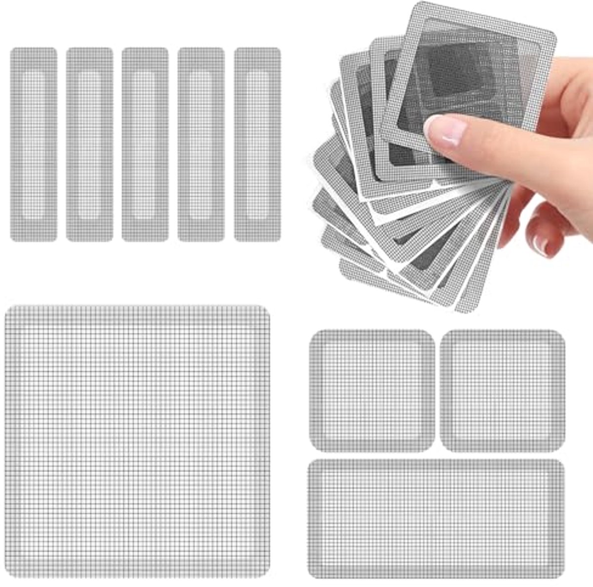 Vliegengaas Reparatieset 39 Stuks - Sterk Zelfklevend Glasvezel voor Raamreparatie en Insectenbescherming