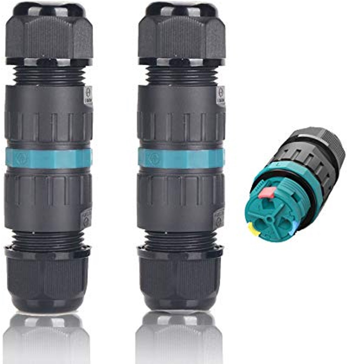 Waterdichte Kabelconnectoren IP68 voor Buiten, 2 Stuks, Ø4mm-Ø12mm, Dubbele Aansluiting