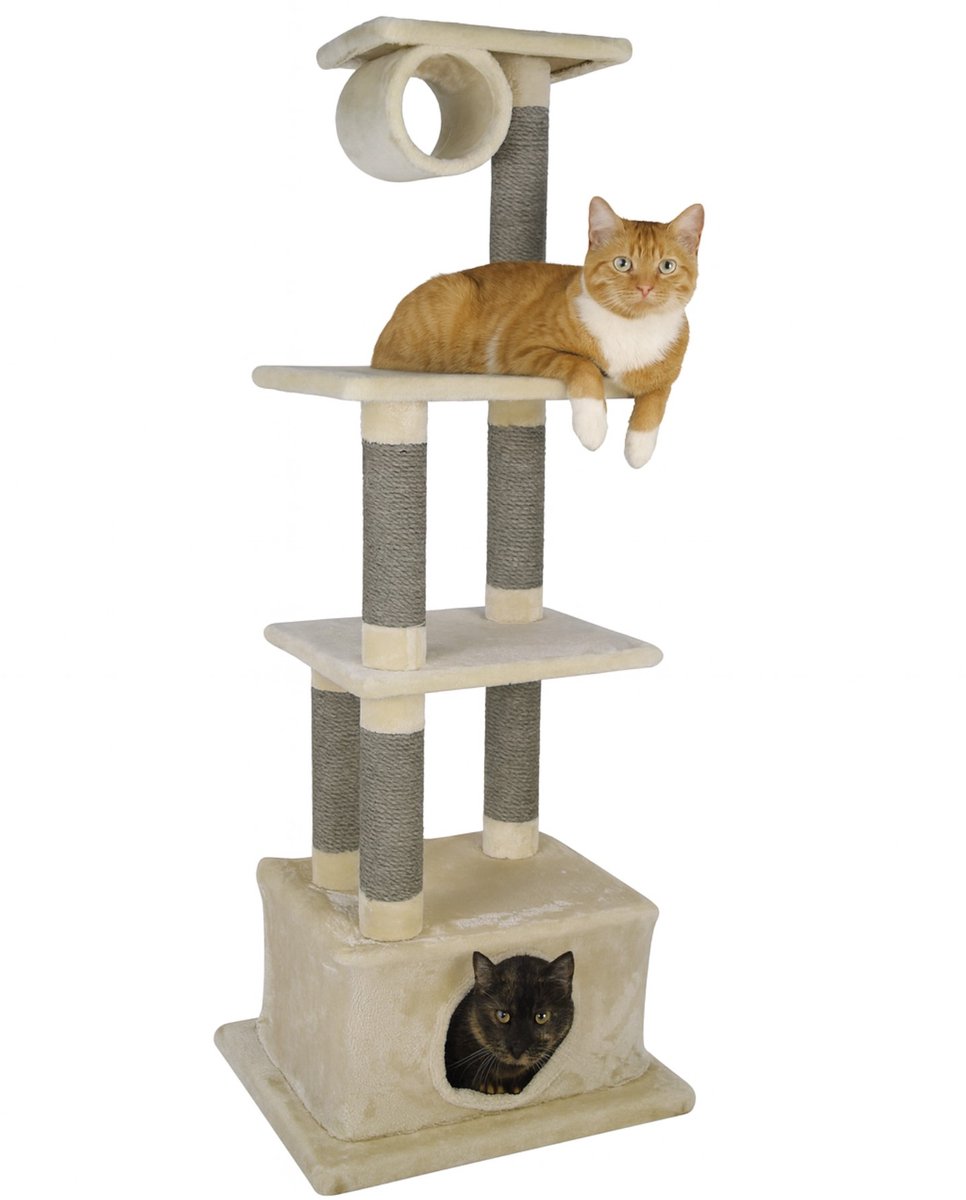 Jack And Vanilla Krabpaal - Luxe grote krabpalen - Kattenmeubel hoog - Krabpalen voor grote katten - 151 cm hoog - Beige grijs