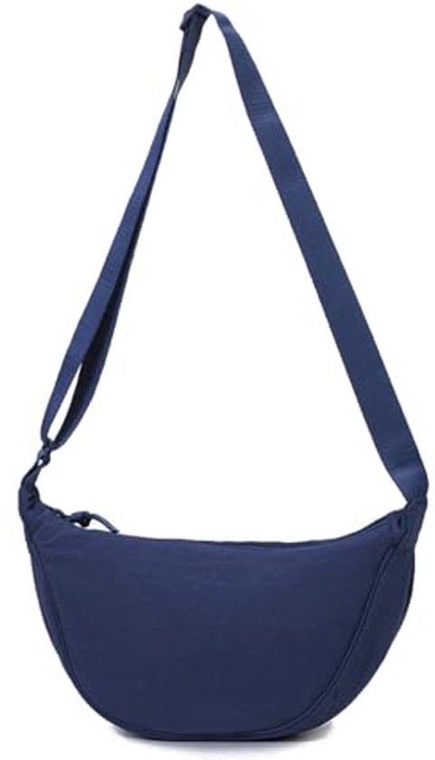 Crossbody Tas Hobo Sling Halve Maan Tas Vrouwen Mannen Trendy Kleine Schoudertas Portemonnee Knoedel Tas Casual Handtas Verstelbare Riem, A Zwart