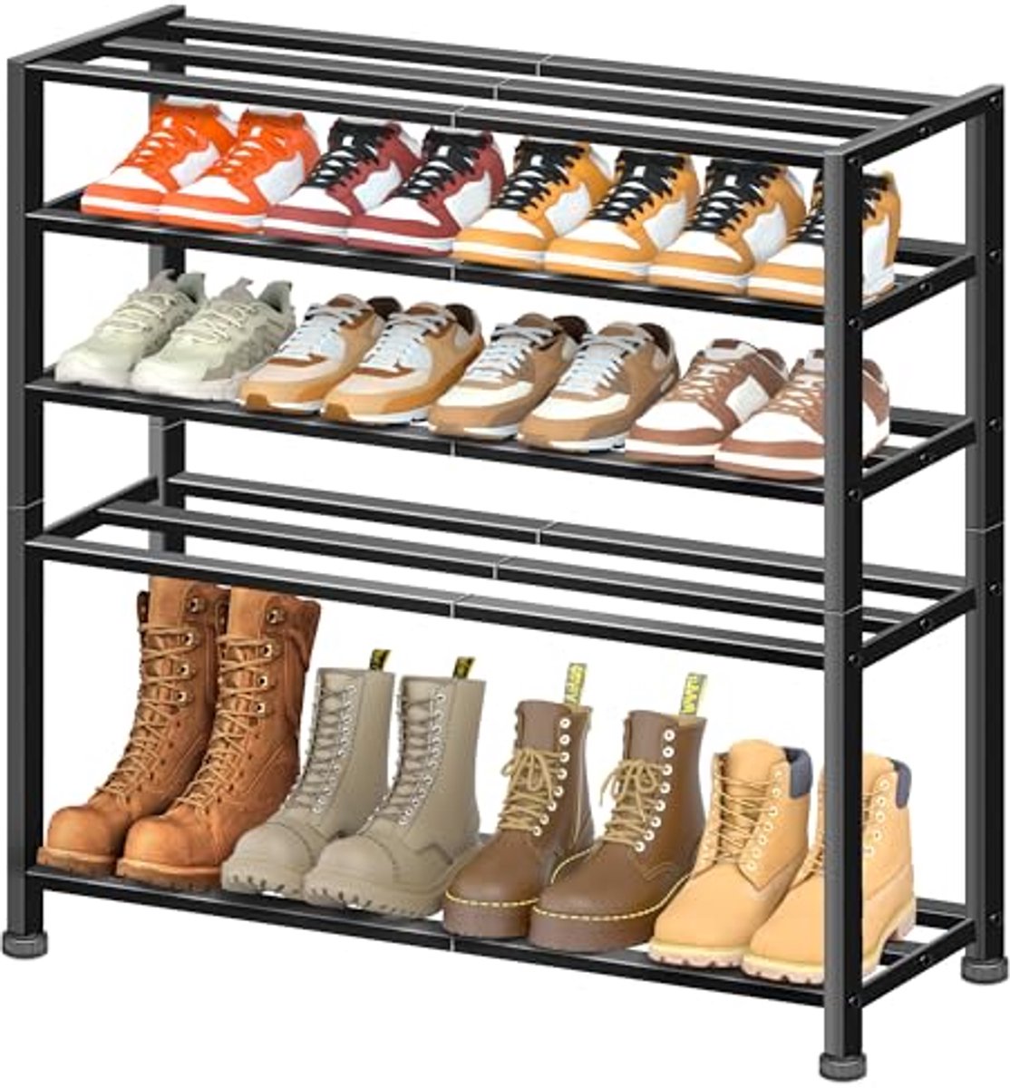 5-Tier Heavy Duty Schoenenrek - Stapelbare Schoenopberger voor Kleine Ruimtes