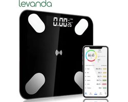 Levanda - Slimme personen weegschaal met lichaamanalyse - Digitale personenweegschaal met app - Smart scale vetpercentage