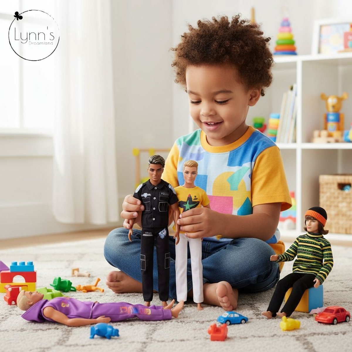 Lynn’s poppenkleertjes - Set ‘James’ - Geschikt voor modepop - Set van 5 outfits - Politie, sport, winter, zomer, lente, herfst - Cadeauzakje — afbeelding 9