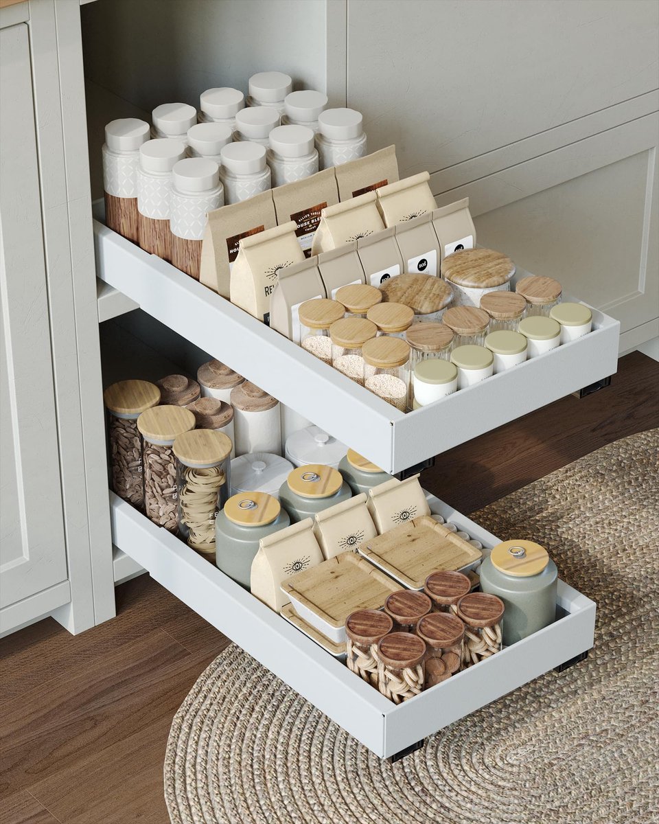 Azomor® Verstelbare telescopische lade organizer voor keukenkasten zonder boren