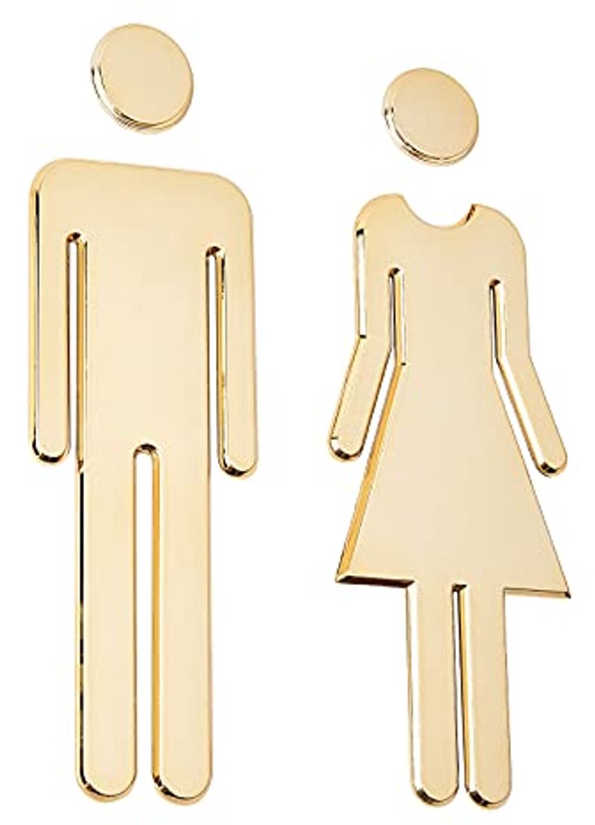 Zelfklevende Toiletdeurplaat voor Dames en Heren - Badkamerdeurborden voor Thuis, Kantoor en Restaurant