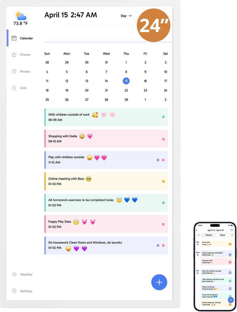 EKASN Digitale Kalender 24" - Digitale Fotolijst - Full HD - EKASN - €499,99