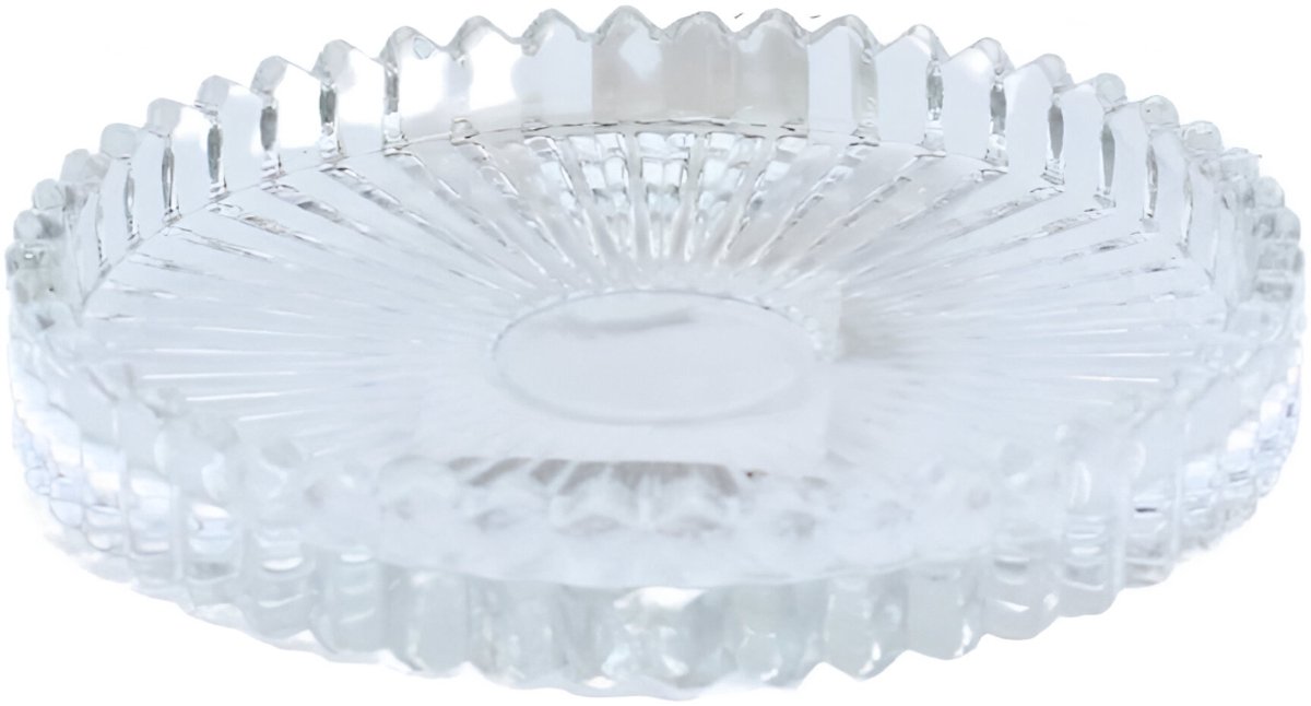 Famanu Kaarsenbord/kaarsenonderzetter/onderzetters van glas in set van 4, rond, helder/transparant, afmetingen H/Ø ca. 1,5 x 10 cm