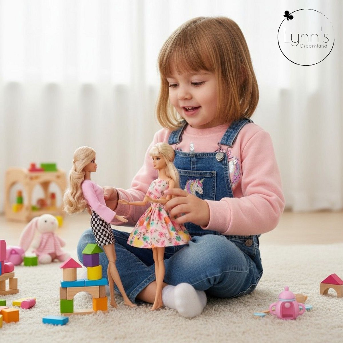 Lynn’s poppenkleertjes - Set ‘Julia’ - Geschikt voor modepop - Set van 5 outfits - Kleding voor modepoppen - Cadeauzakje — afbeelding 3