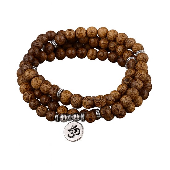 Telooco 6 stuks parelarmbanden voor heren meerlagig houten kralen armband 19 cm verstelbaar gothic parelarmbanden voor heren elastisch herenarmband gothic armband set dames heren cadeau, 19 cm, Hout