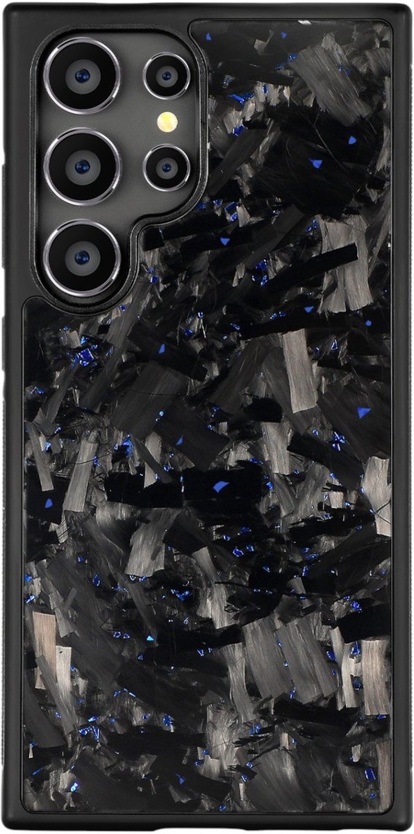 FirstClassCarbon – Samsung Galaxy S24 Ultra – Carbon Fiber Hoesje – Forged Carbon – MagSafe Compatibel – Dun & Shockproof Telefoonhoesje – Blauw