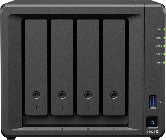 Synology DS925+ 4Bay 16TB NAS met 4x 4TB Synology Plus HDD - nas systemen vergelijking