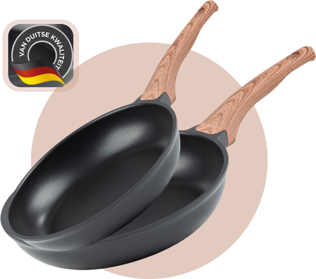 Rosmarino Koekenpannenet Inductie - 24/28 cm - Cooltouch handgreep - Zwart