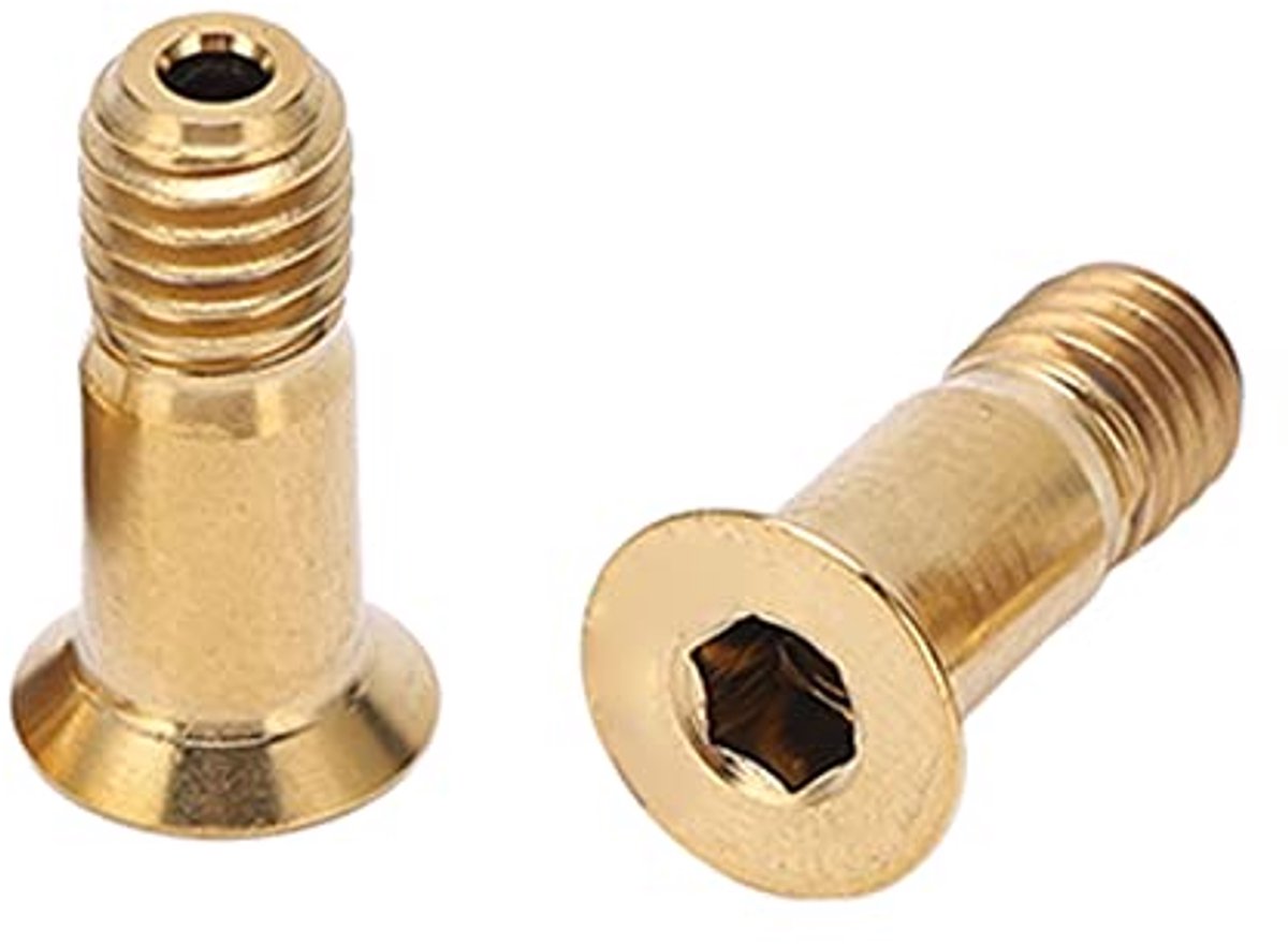 M5 14.2mm Flat Head Hollow Rear Derailleur Guide Wheel Screws, Alloy Golden Derailleur Pulley Bolt Screws for Race Mountain Bike thumbnail 4
