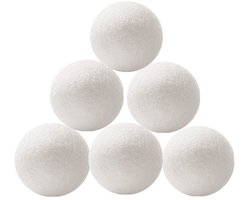 Set van 6 wasballen - Wasballen - Droogballen - Wollen droogballen - Met opbergzak - Natuurlijke wol - Duurzame en herbruikbare droogballen - Kreukvrij - Energiebesparend - Fris effect