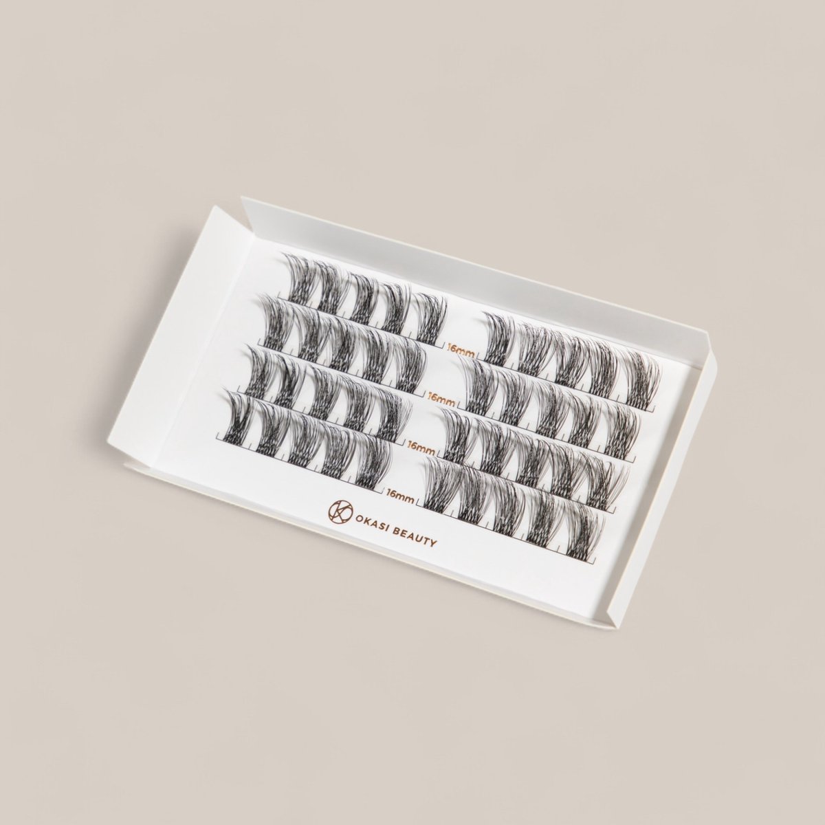 Okasi Beauty - Flawless - Premium Natural Lashes - 4 wimpersets per verpakking - 16 mm Extra Lang - 40-cluster DIY wimperextensions - Ultradunne transparante wimperband