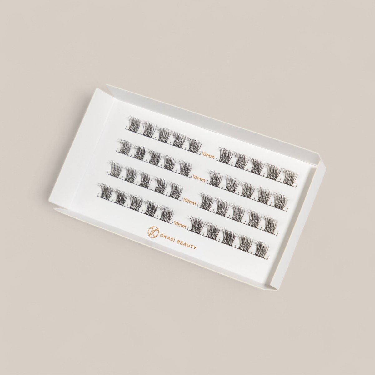 Okasi Beauty - Flawless - Premium Natural Lashes - 4 wimpersets per verpakking - 10 mm Lengte Kort - 40-cluster DIY wimperextensions - Ultradunne transparante wimperband