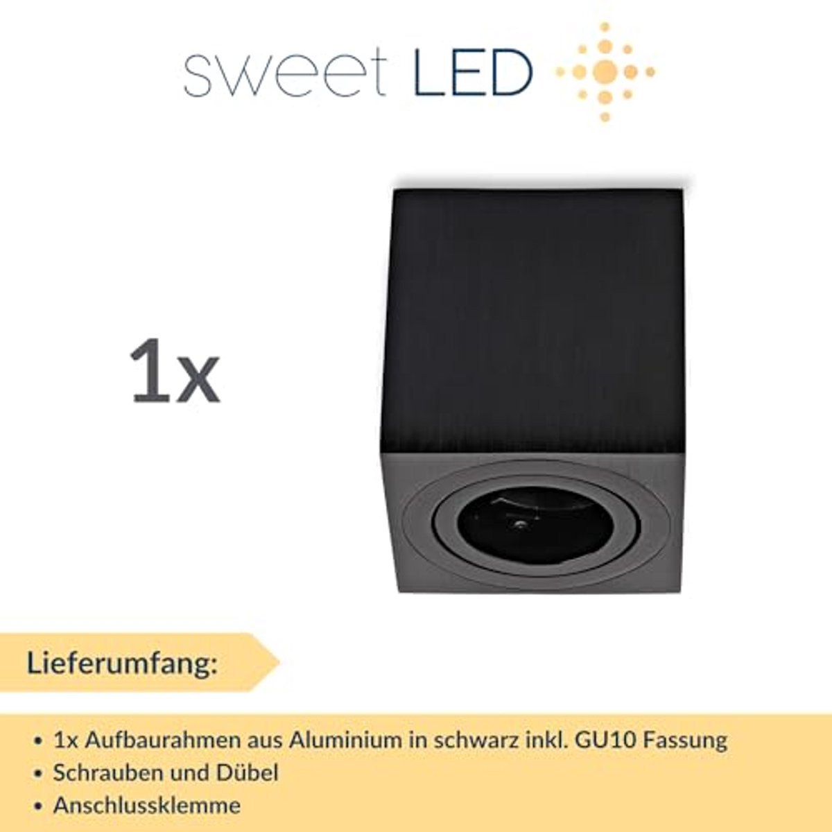 Vierkante LED Opbouwspot met GU10 Fitting - Zwenkbare Aluminium Plafondlamp