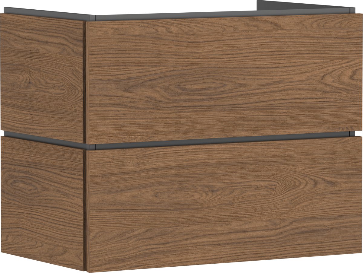 hansgrohe Xilesa E - Badmeubel - 780/470mm maat - 2 lades - Voor wastafel - Cashmere Oak