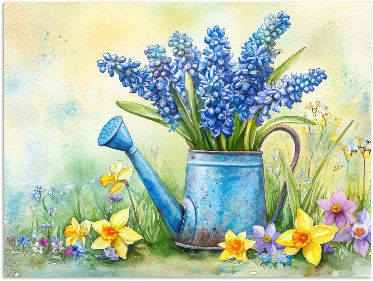 Poster 40x30 cm - Gieter - Lavendel - Bloesems - Posters - Kamer decoratie - Wanddecoratie