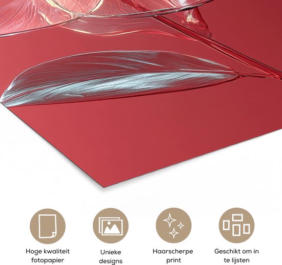 Poster 30x40 cm - Sierlijk - Bloem - Roze - Glazen - Posters - Kamer decoratie - Wanddecoratie woonkamer - Muurdecoratie slaapkamer