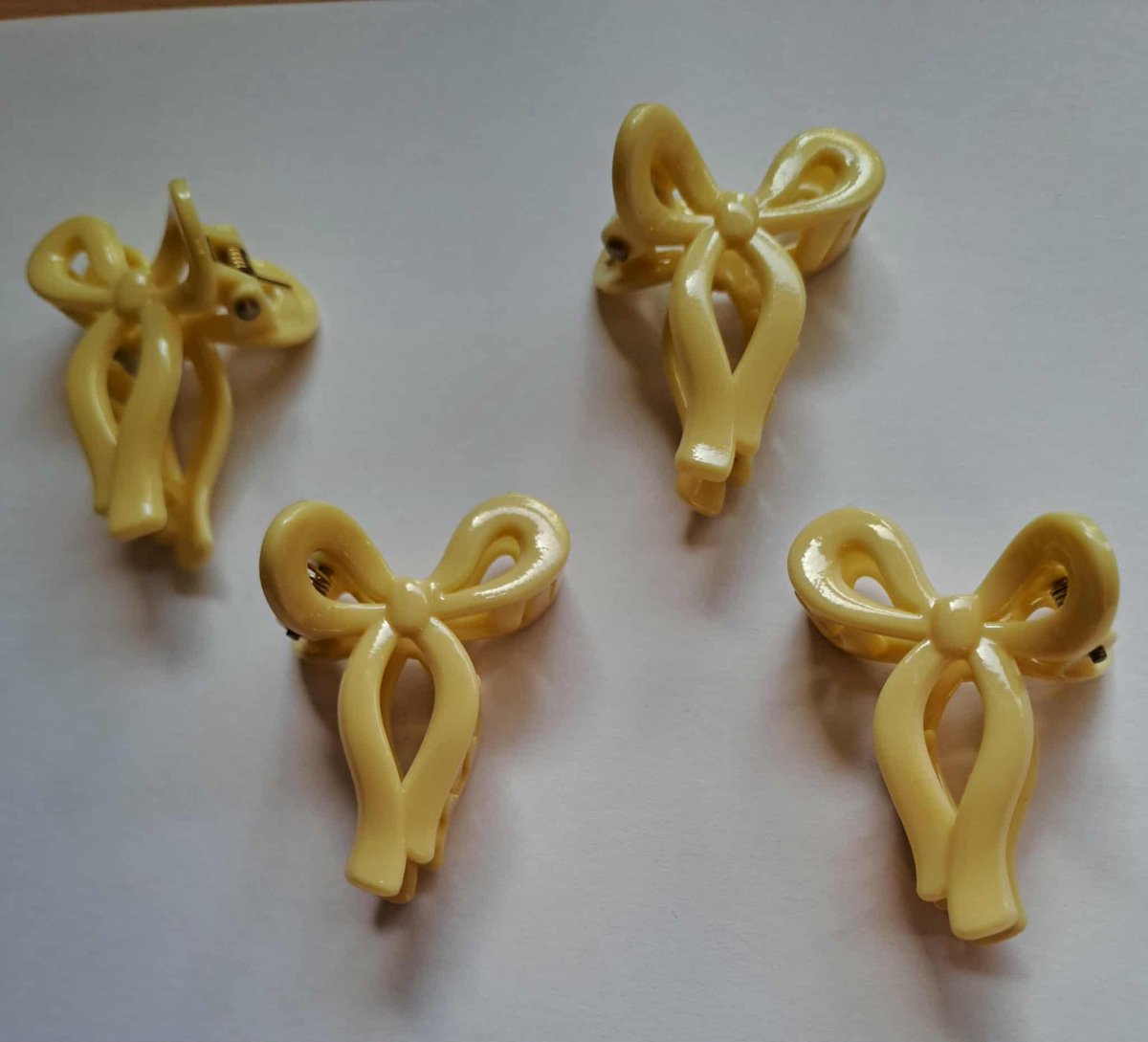 Haarklemmetjes strik geel 4 stuks | Haarklemmetjes | Haaraccessoire