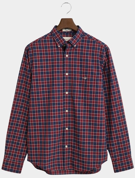 Gant décontractée à manches longues Gant rouge Classic en popeline à carreaux 3250213/604