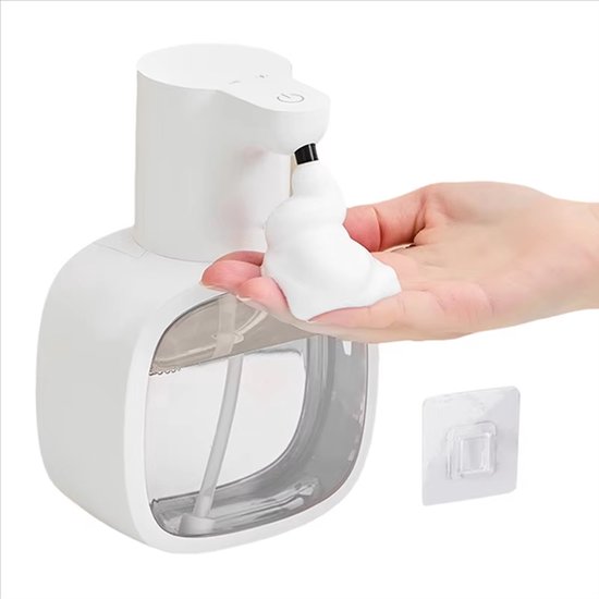 Distributeur automatique de savon, désinfectant pour les mains, recharge USB, 500 ml, distributeur de savon électrique avec capteur, Wit, pour Cuisine et salle de bain