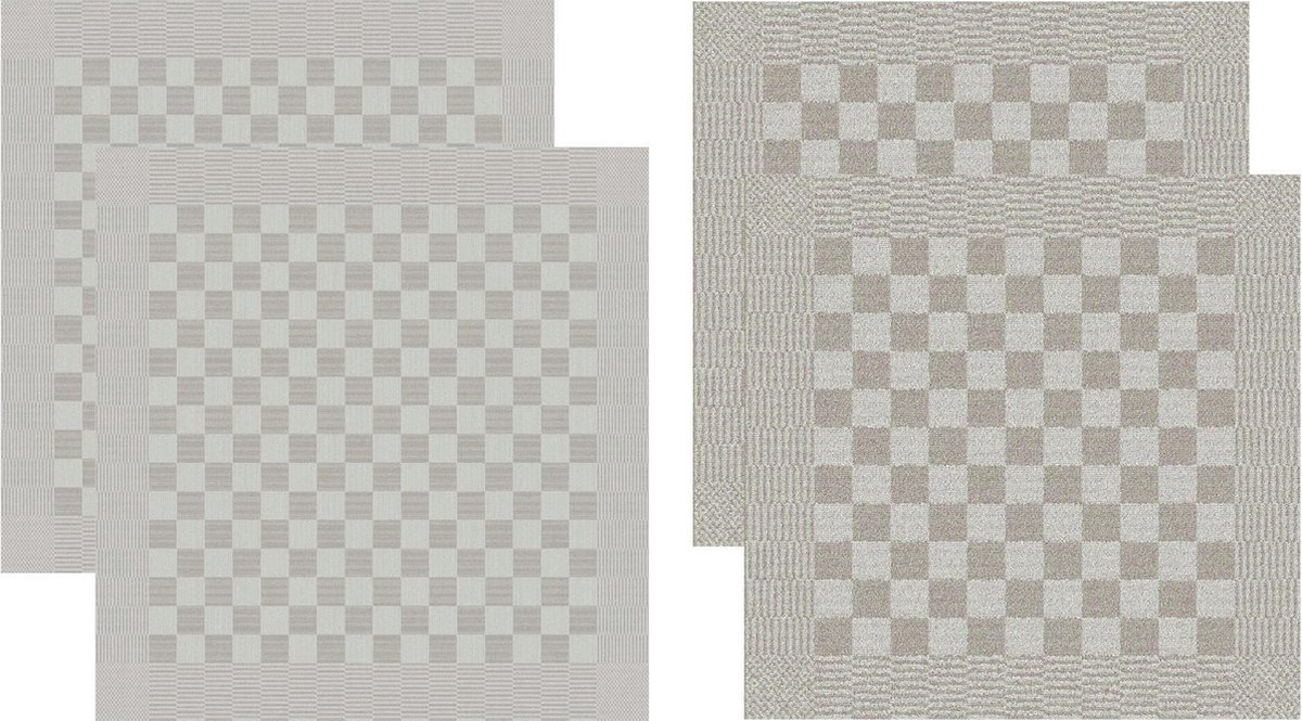 DDDDD - Barbeque - 2x Theedoek & 2x Keukendoek - Taupe