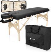 ZenGrowth® Belverde Massagetafel Zwart – Inklapbaar – Breedte 71 cm – Hoogte 60 tot 89 cm – Drielaags matras – Behandelbank – Behandeltafel – Inclusief Opbergtas