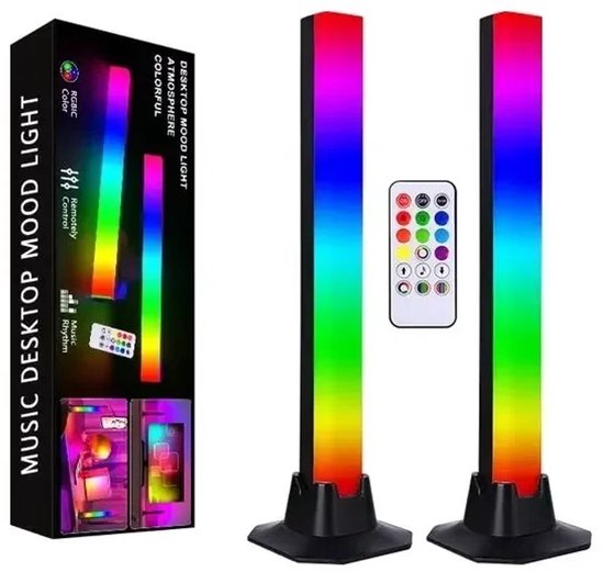 Je Huis LED Nachtlamp RGB Sfeerverlichting – 32cm – Afstandsbediening & App – 270° Lichtspreiding – USB 5V – Slimme Atmosfeer Lamp.
